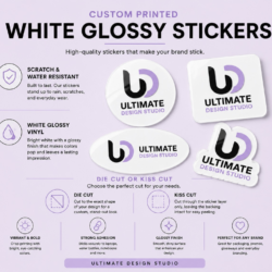 Water Resistant Stickers (white glossy)