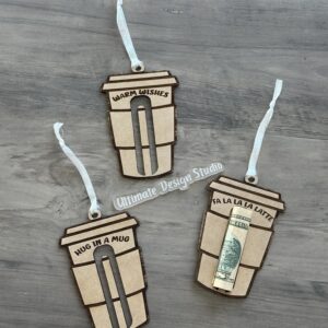 Wooden Coffee Money Holder Ornament