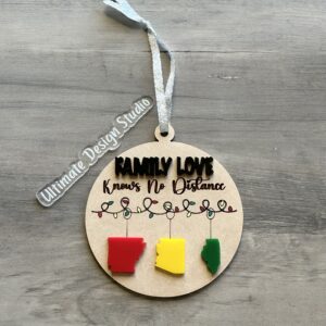 Personalized Long Distance Family Ornament